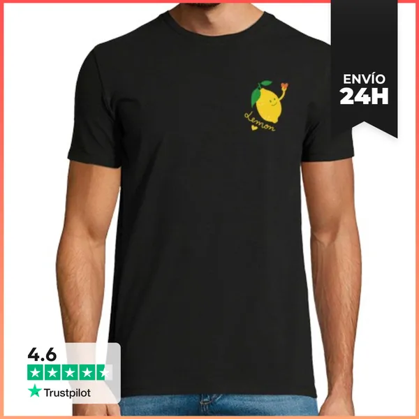 Camiseta Hombre Clásica Limón Cítrico Limonero Limones Logo