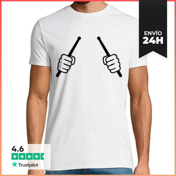 Camiseta Hombre Clásica Manos Palillos LaTostadora