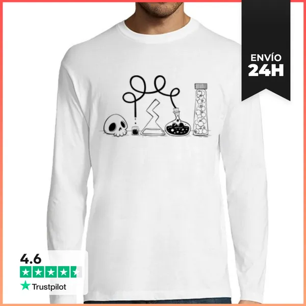 Camiseta Hombre Manga Larga Ciencia - Camiseta Manga Larga