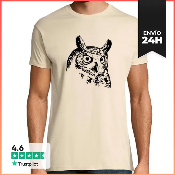 Camiseta Hombre Clásica Búho LaTostadora