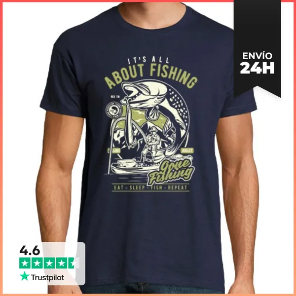 Camiseta Hombre Clásica All About Fishing LaTostadora