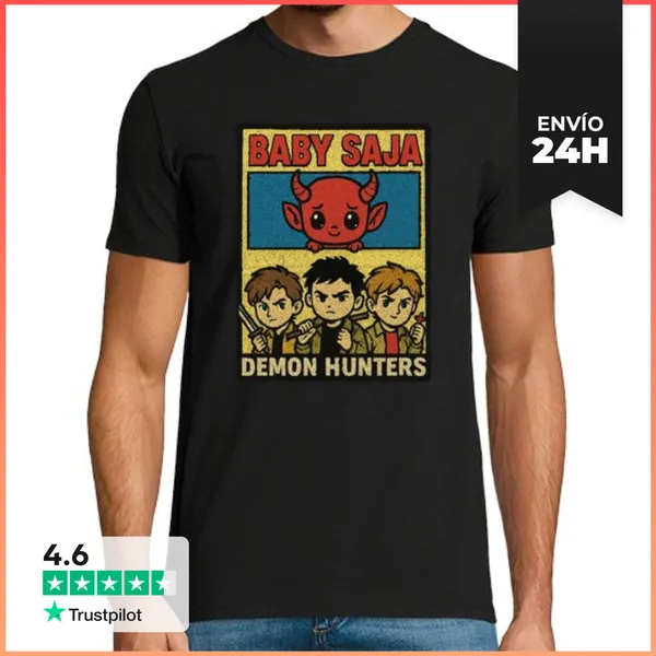 Camiseta Hombre Clásica Bebé Saja, Cazador De Demonios