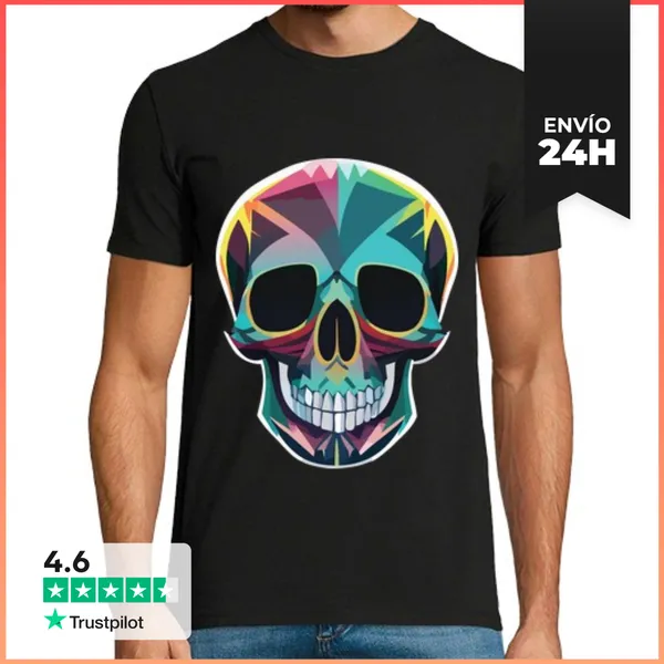 Camiseta Hombre Clásica Cráneo Calaveras LaTostadora
