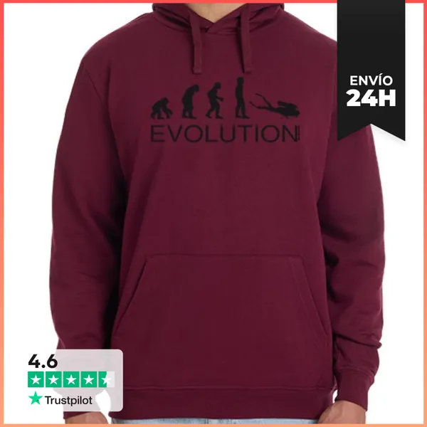 Sudadera Unisex Con Capucha Evolution Diver LaTostadora