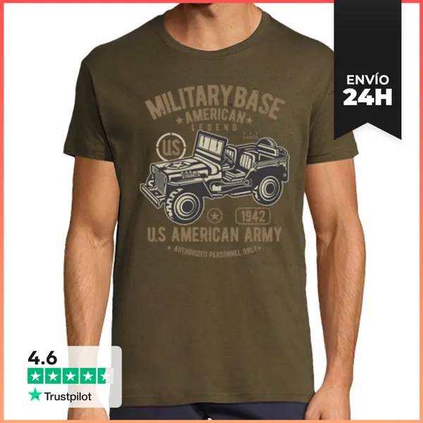 Camiseta Hombre Clásica American Army Jeep LaTostadora