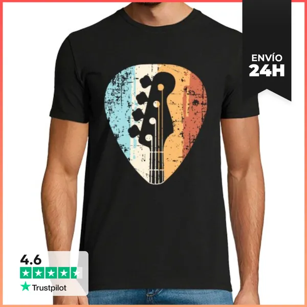 Camiseta Hombre Clásica Guitarra Guitarrista Musica Musical