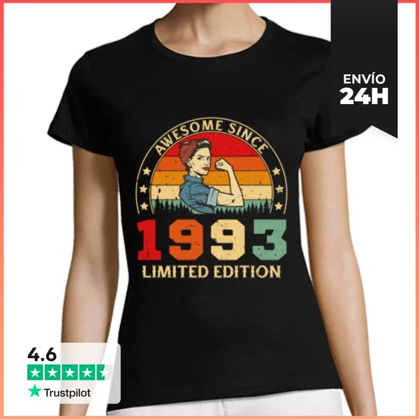 Camiseta Mujer Clásica 1993 Vintage Retro Cumpleaños Regalo