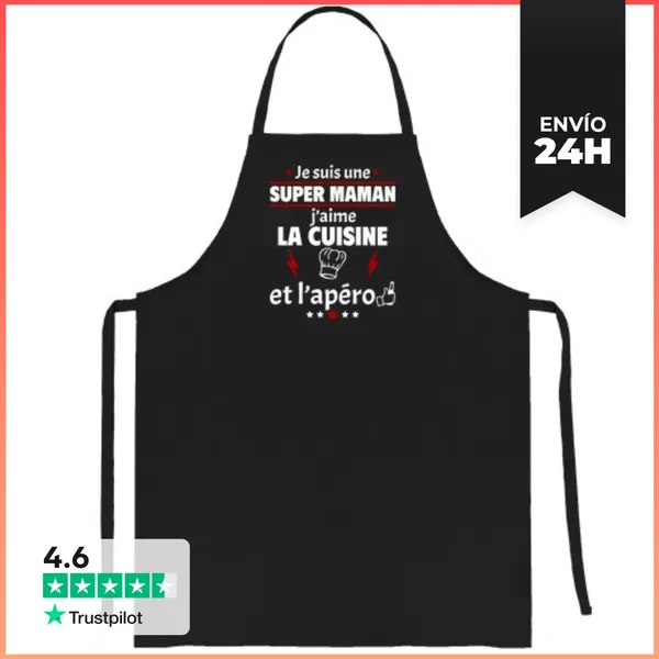 Delantal Super Mamá Cocinando Aperitivo LaTostadora