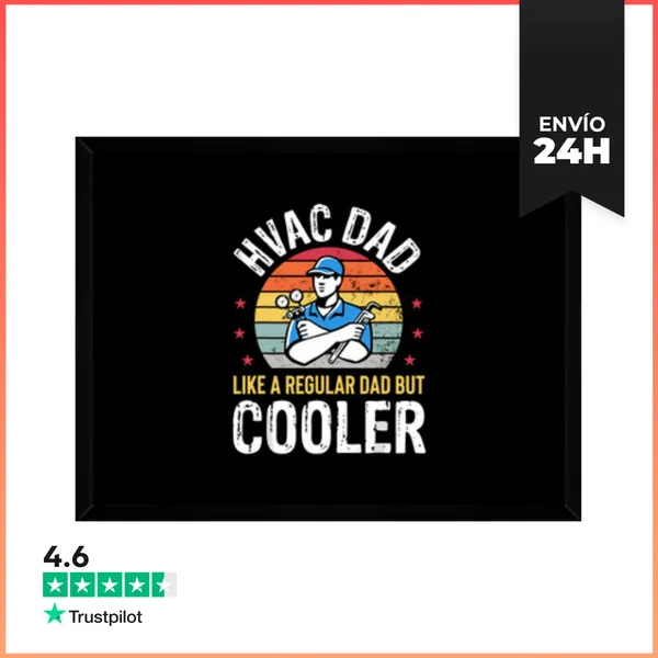 Cuadro Con Marco Horizontal Papá De HVAC Pero Más Genial Hombre