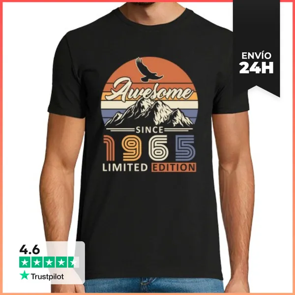 Camiseta Hombre Clásica 60 Años 1965 Vintage Retro Regalo