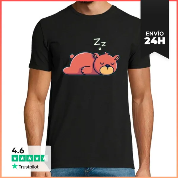 Camiseta Hombre Clásica Oso Durmiendo LaTostadora