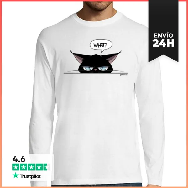 Camiseta Hombre Manga Larga Hombre, Manga Larga, Blanco