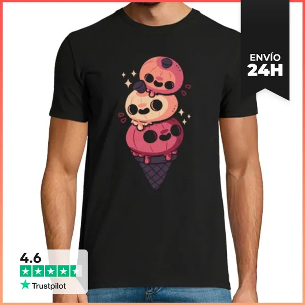 Camiseta Hombre Clásica Calabazas De Halloween Helado LaTostadora