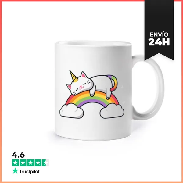 Taza Gato Unicornio Tomando Una Siesta LaTostadora