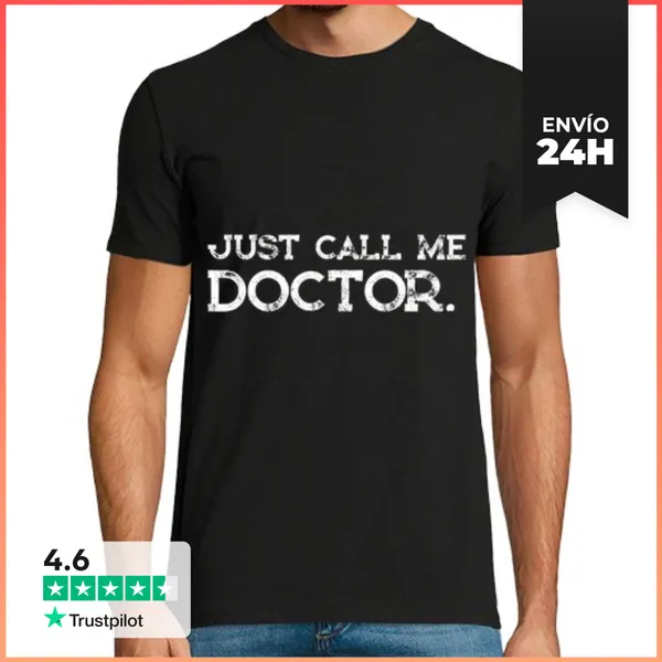Camiseta Hombre Clásica Regalos De Doctor Md Solo Llámame Doctor