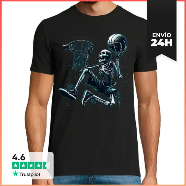Camiseta Hombre Clásica Temporada Espeluznante Esqueleto De Bal
