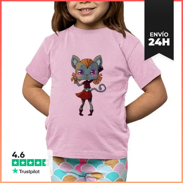 Camiseta Clásica Para Niños Gata Roquera LaTostadora
