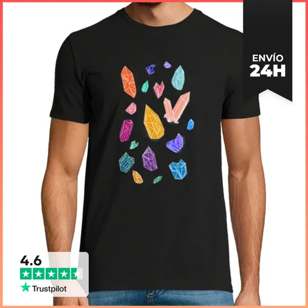 Camiseta Hombre Clásica Hombre, Manga Corta, Negra, Calidad Extra