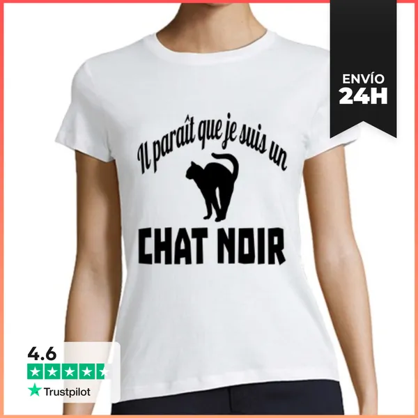 Camiseta Mujer Clásica Parezco Ser Un Gato Negro LaTostadora