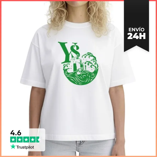 Camiseta Mujer Boxy Gensdys Ys Verde Frente Simple LaTostadora