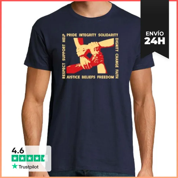 Camiseta Hombre Clásica Valores Sociales Orgullo Integridad Lib
