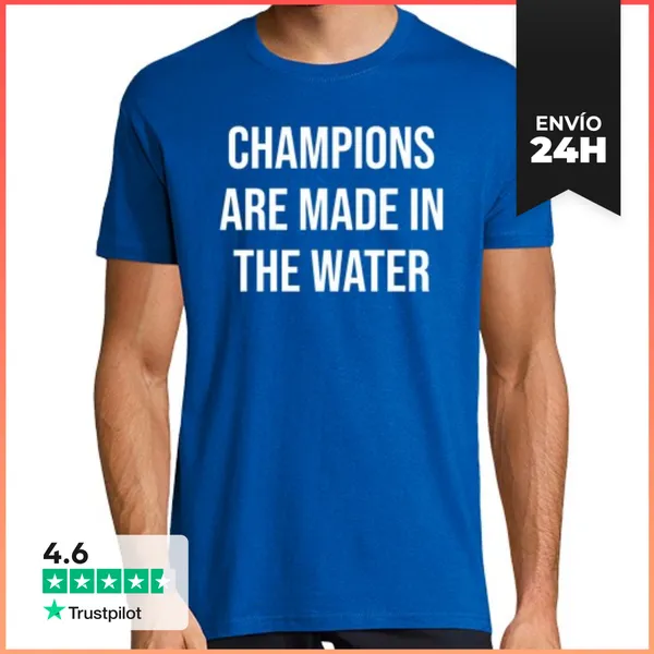 Camiseta Hombre Clásica Champions Are Made In The Water - White
