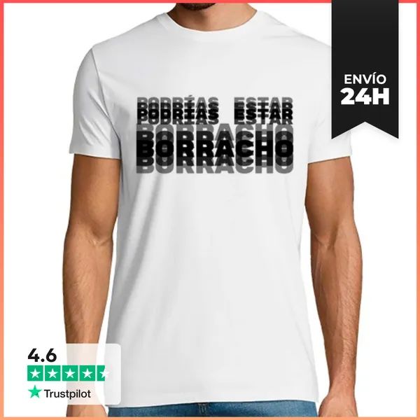 Camiseta Hombre Clásica Borracho N LaTostadora