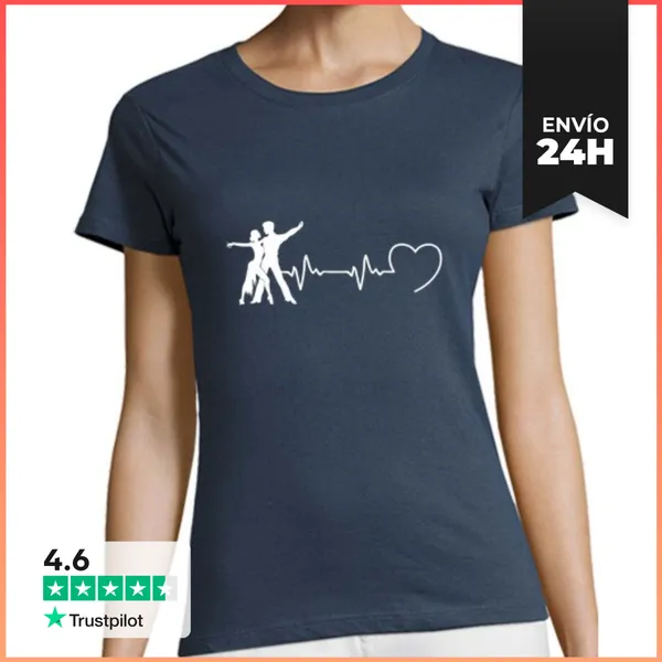 Camiseta Mujer Clásica Salsa Mujer Latido Del Corazón Humor