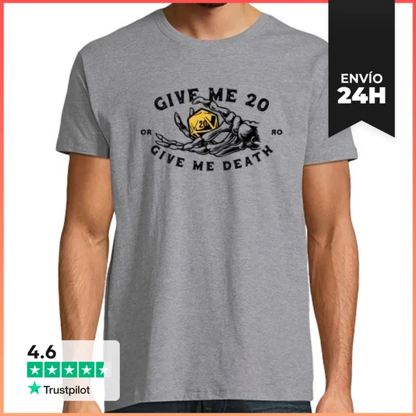 Camiseta Hombre Clásica Give Me 20 Or Give Me Death - White