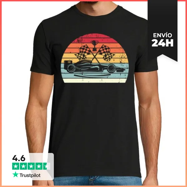 Camiseta Hombre Clásica F1 RETRO VINTAGE PUESTA DE SOL
