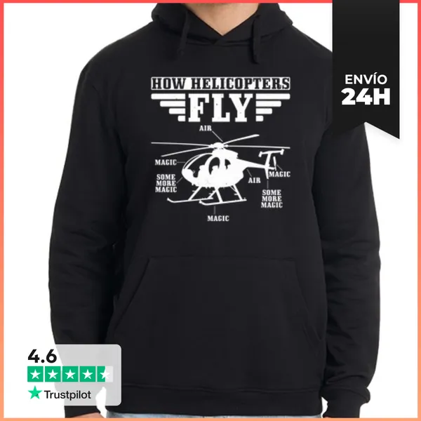 Sudadera Unisex Con Capucha Cómo Vuelan Los Helicópteros Piloto