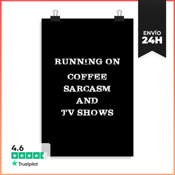 Póster Vertical Sarcasmo Del Café Y Programas De Televi