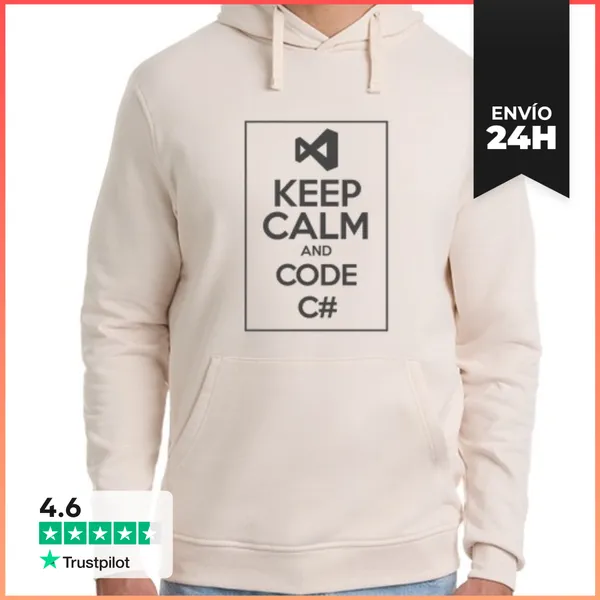 Sudadera Unisex Con Capucha Keep Calm And Code C# LaTostadora