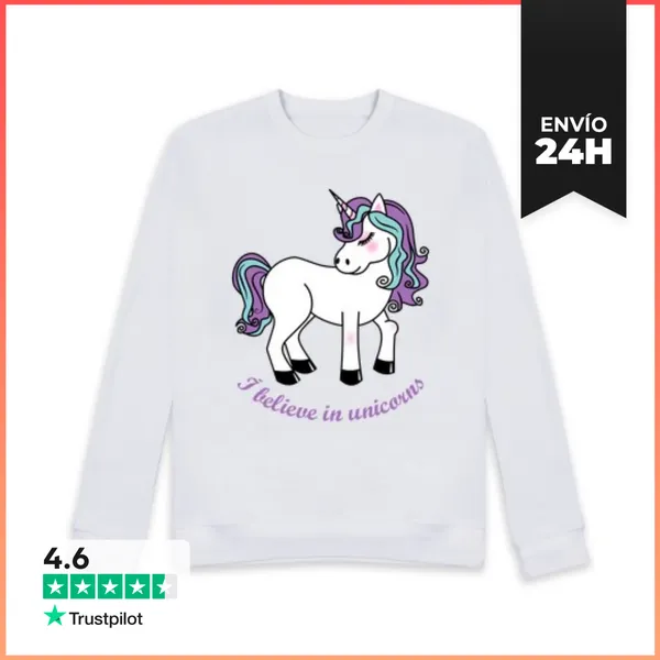 Sudadera Unisex I Believe In Unicorns LaTostadora