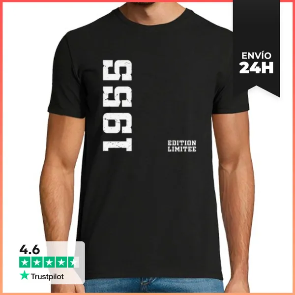Camiseta Hombre Clásica 70 Años 1955 Regalo De Cumpleaños