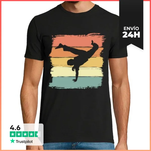 Camiseta Hombre Clásica Capoeira Retro Vintage Para Capoeira