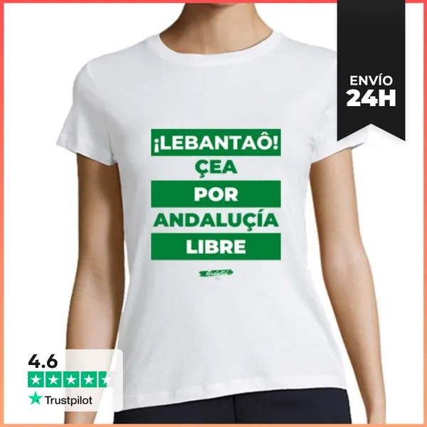 Camiseta Mujer Clásica Andalucía Libre Manga Corta LaTostadora
