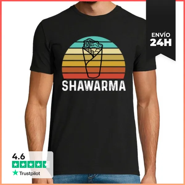 Camiseta Hombre Clásica Regalo Retro Shawarma LaTostadora