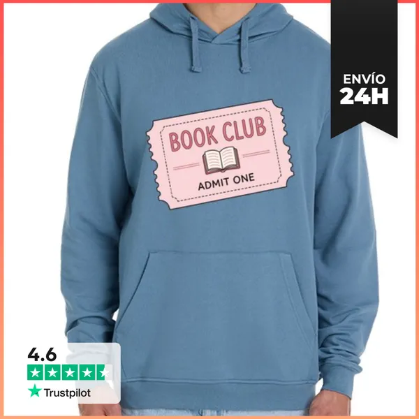 Sudadera Unisex Con Capucha Boleto Club De Lectura Admitido Uno
