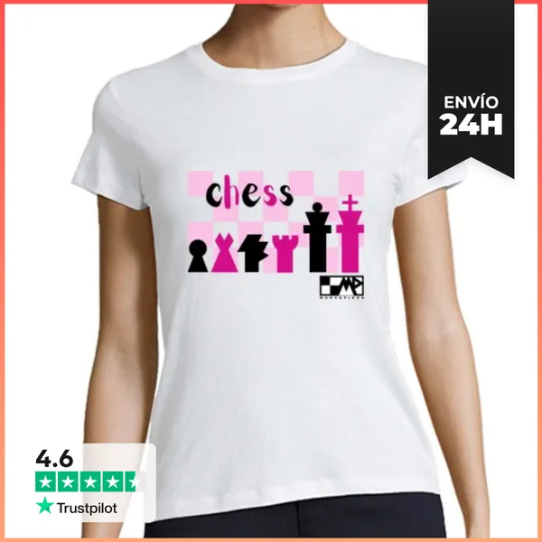 Camiseta Mujer Clásica PINK BLACK CHESS LaTostadora
