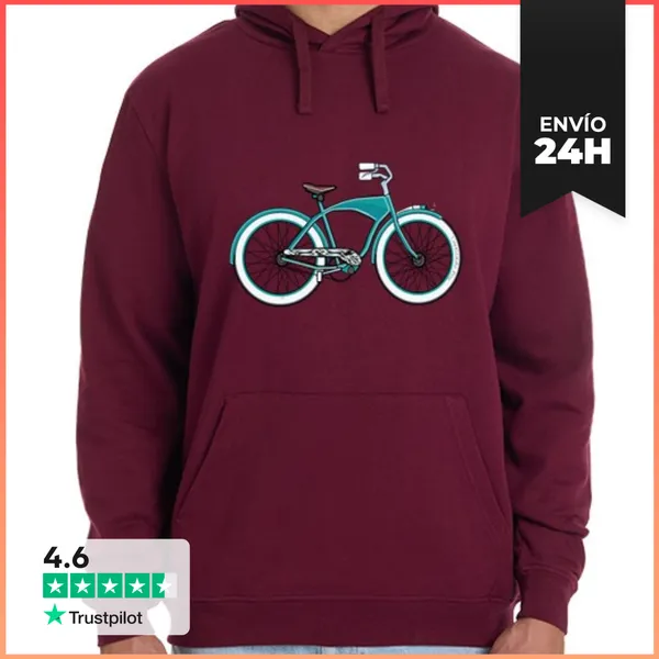 Sudadera Unisex Con Capucha Bicicleta Clásica Indian LaTostadora