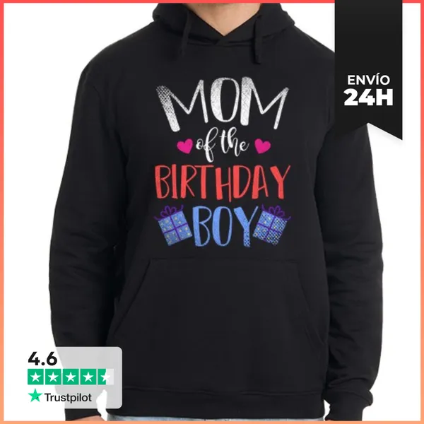 Sudadera Unisex Con Capucha Mamá Del Niño De Cumpleaños Familia