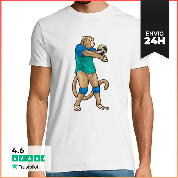Camiseta Hombre Clásica Mono Jugador De Voleibol LaTostadora