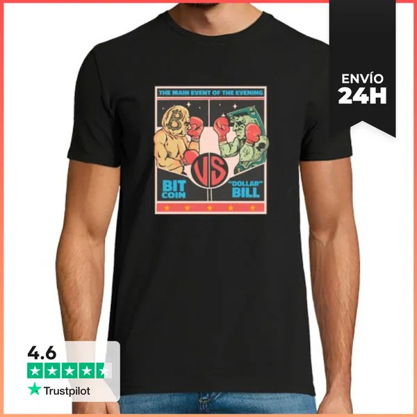 Camiseta Hombre Clásica Pelea De Box De Monedas LaTostadora