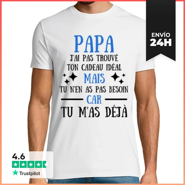 Camiseta Hombre Clásica Papá Humor Día Del Padre Hombre