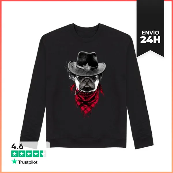 Sudadera Unisex Pug Occidental LaTostadora