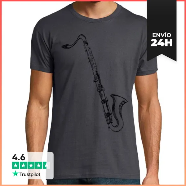 Camiseta Hombre Clásica CLARINETE BAJO LaTostadora