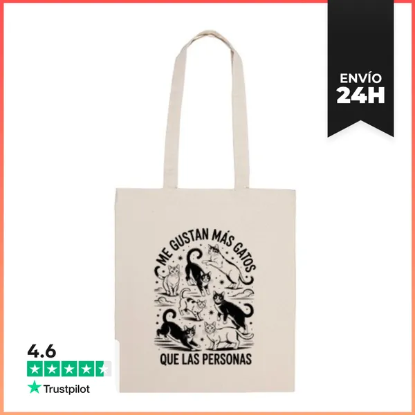 Bolsa De Tela Me Gustan Más Los Gatos Que Las Personas