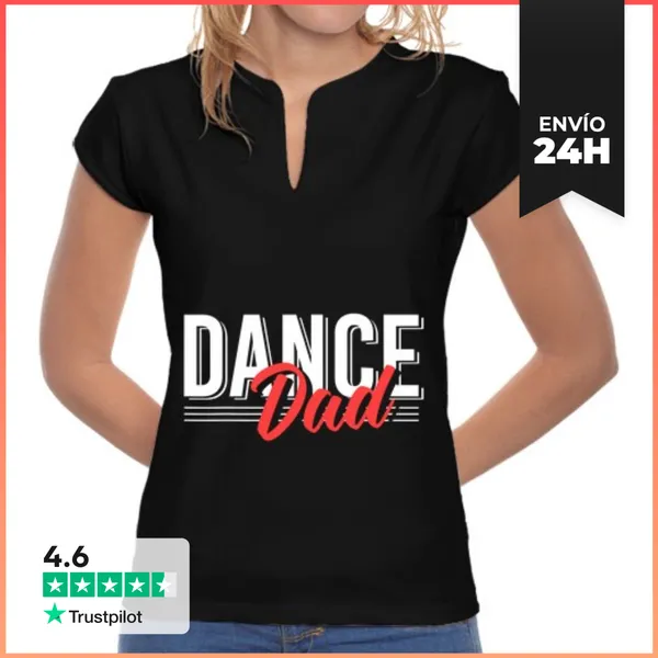 Camiseta Mujer Cuello Mao Papá Bailarín LaTostadora