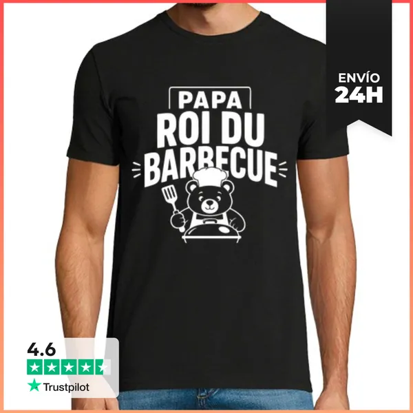 Camiseta Hombre Clásica Papá Rey De La Barbacoa Idea Regalo Día